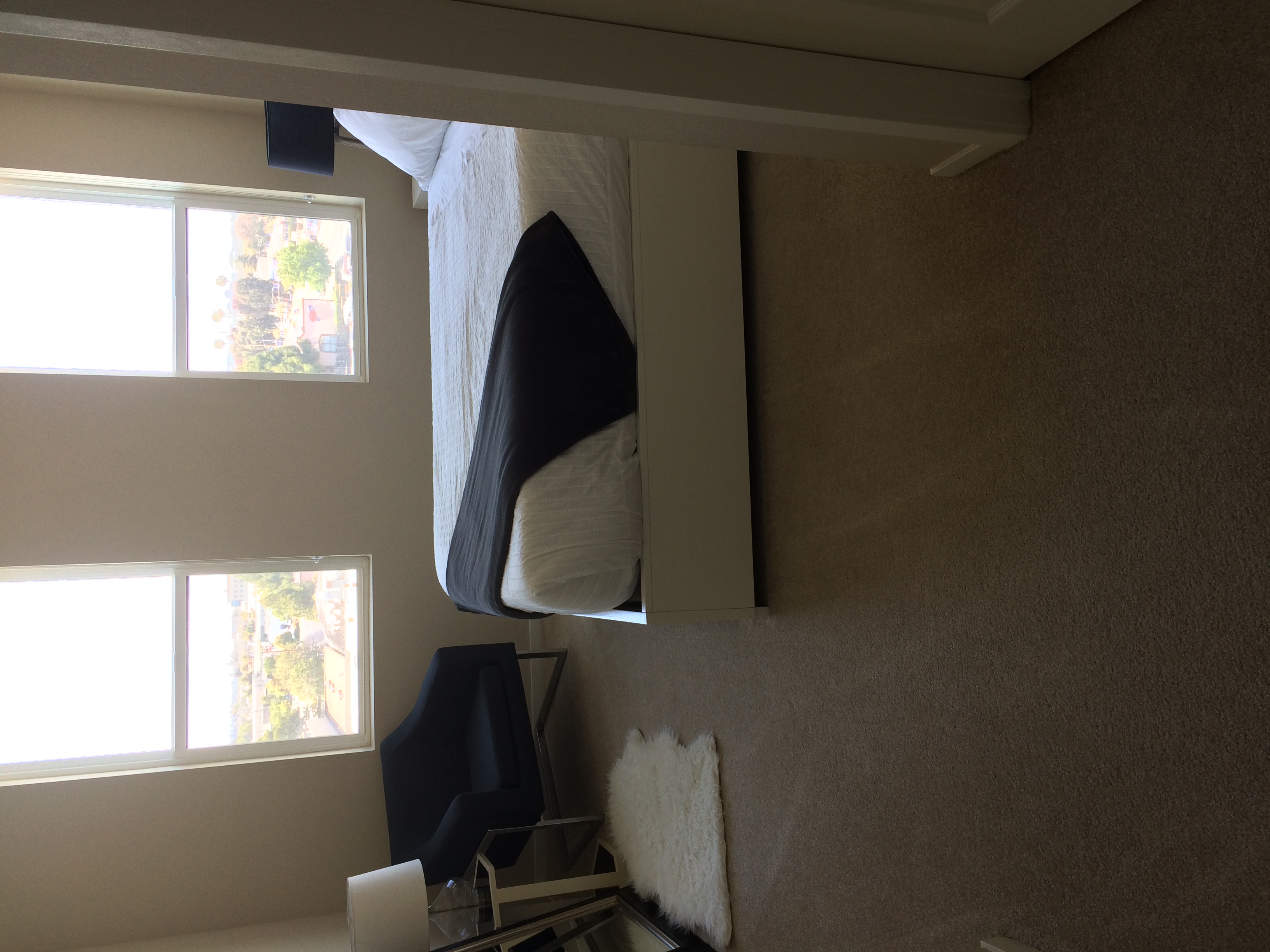 Freshly cleaned living room and hallway in Atherton residence